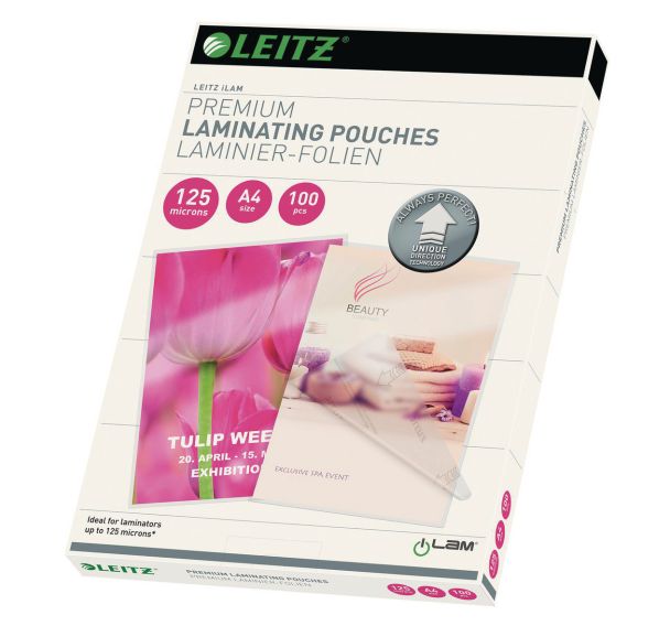 Lot de 100 Pochettes de plastification UDT A4, 125 microns