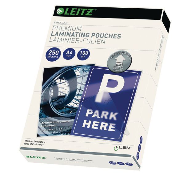 Lot de 100 Pochettes de plastification UDT A4, 250 microns