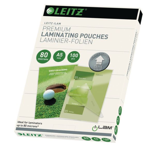 Lot de 100 Pochettes de plastification UDT, A5, 80 microns