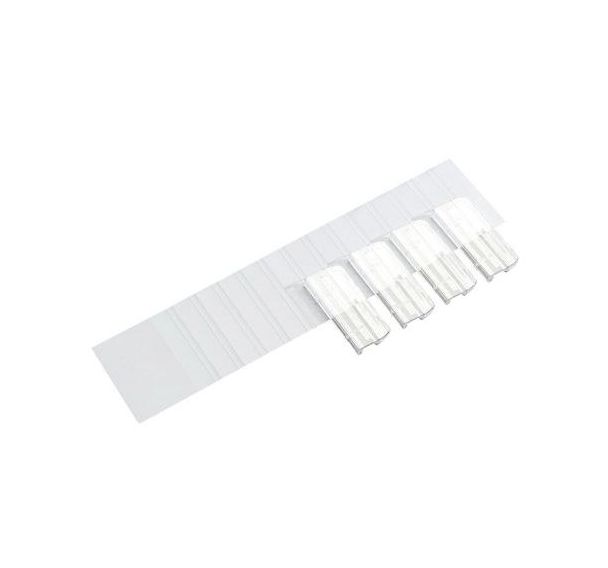 Lot de 100 Porte-étiquettes p/D.S - L: 65 mm - A clipser - Transparent