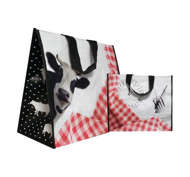 Lot de 100 Sac tissé 120 G - Décor boucherie - 400/200X350mm