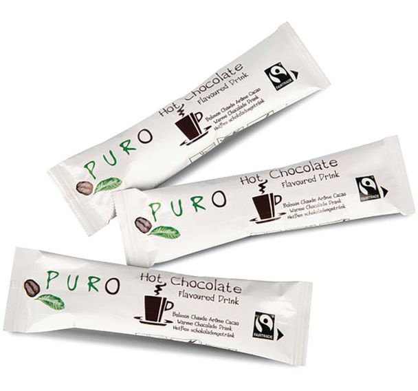 Lot de 100 Stick chocolat instantané Puro Fairtrade 100 sachets - Miko