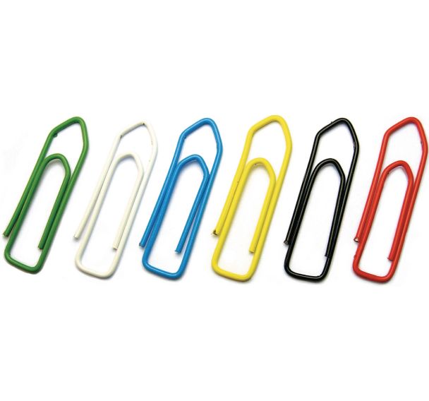 Lot de 100 Trombones couleur - 26 mm - Plastifié
