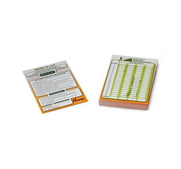 Lot de 100 cartons de score minigolf