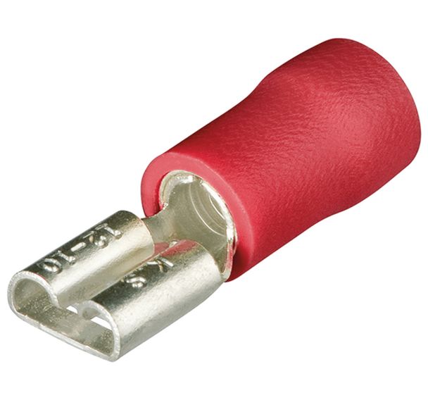 Lot de 100 cosses clips femelles isolées p/ câble de 0,5 à 1,0mm² largeur 2,8mm²