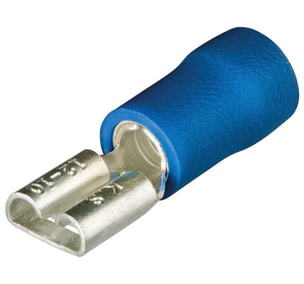Lot de 100 cosses clips femelles isolées p/câble de 1,5 à 2,5mm² largeur 7,7mm²