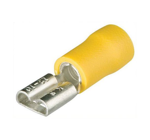 Lot de 100 cosses clips femelles isolées p/ câble de 4,0 à 6,0mm² largeur 6,3mm²