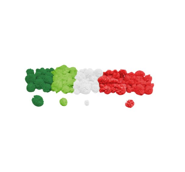 Lot de 100 pompons tulle 4 coloris