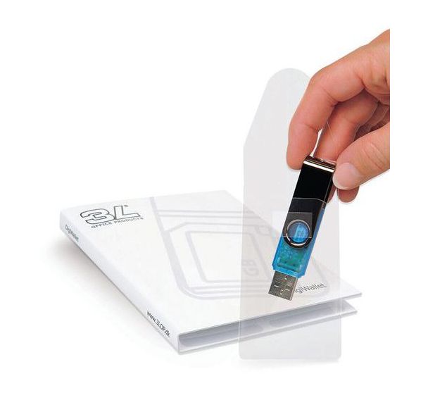Lot de 10 10 Pochettes adhésive pour clés usb, avec livret