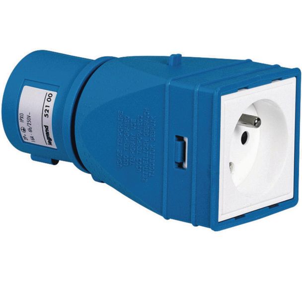 Lot de 10 Adaptateur industriel domestique 2P+T 16A 230V UTE