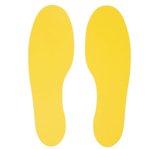 Lot de 10 Autocollant marquage au sol 10 pieds 300x100 jaune - Manutan