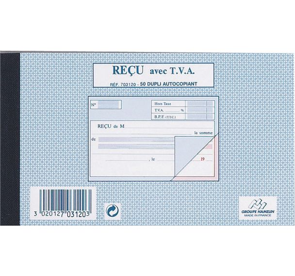 Lot de 10 Bloc-notes reçu autocopiant 105x180 100 pages