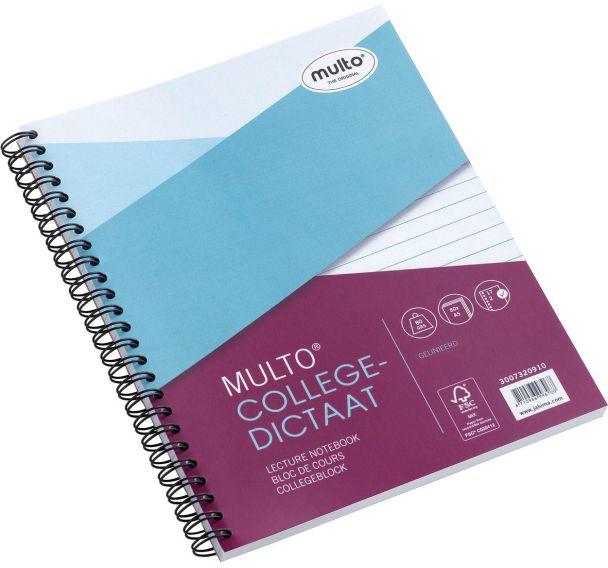 Lot de 10 Bloc de cours A5 - 17 trous - 80 feuilles