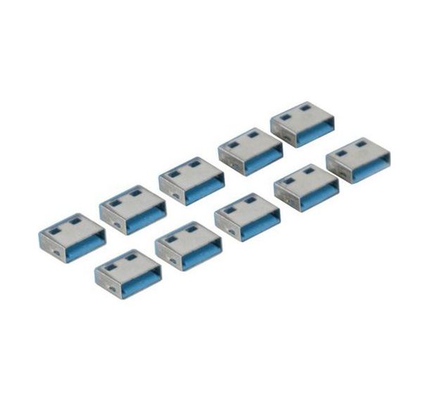 Lot de 10 Bouchon-cadenas USB type A Codage bleu