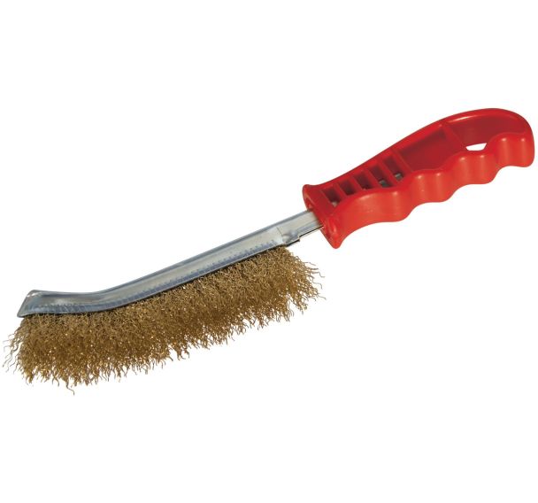 Lot de 10 Brosse métallique convexe en acier laitonné