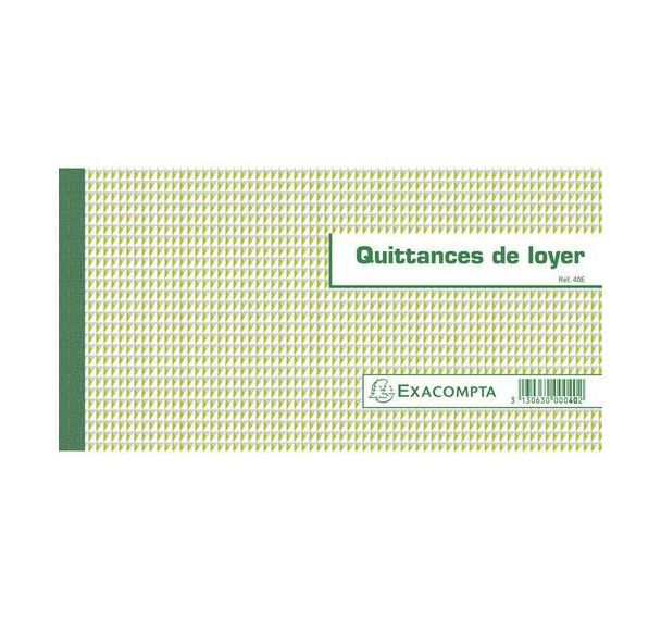 Lot de 10 Carnet ''Quittance de loyers'' 13,5/18,5cm 50 Feuillets
