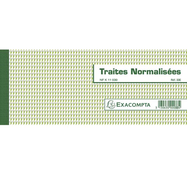 Lot de 10 Carnet à souche Traites normalisées NF K 11030-1 de 50 feuillets