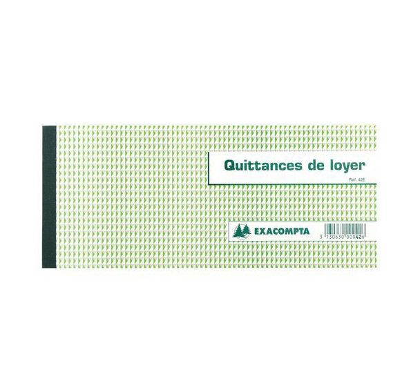 Lot de 10 Carnet à souche ''quittances de loyer'' - 10,1x16,5 cm