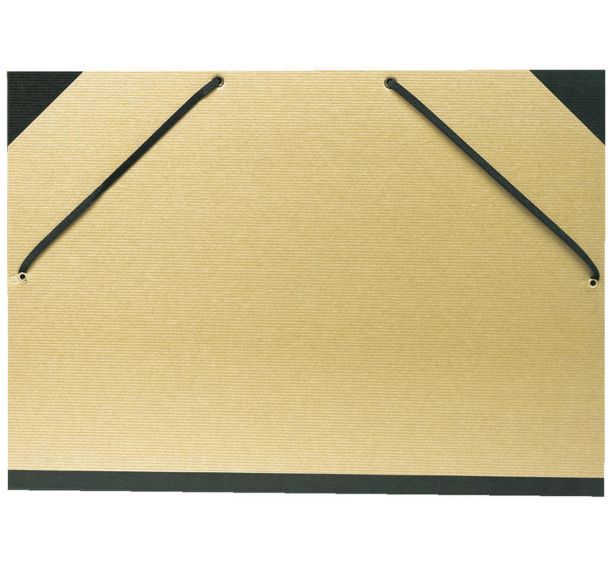 Lot de 10 Carton à dessin kraft naturel avec élastiq. 32x45cm Pour A3