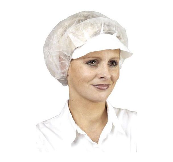 Lot de 10 Charlotte à visière polypropylène - Blanc