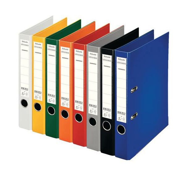 Lot de 10 Classeur à levier Esselte Chromos, 50 mm, A4, Blanc