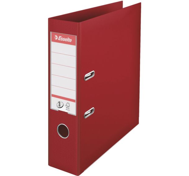 Lot de 10 Classeur levier N1 Power dos 75mm - bordeaux- Esselte