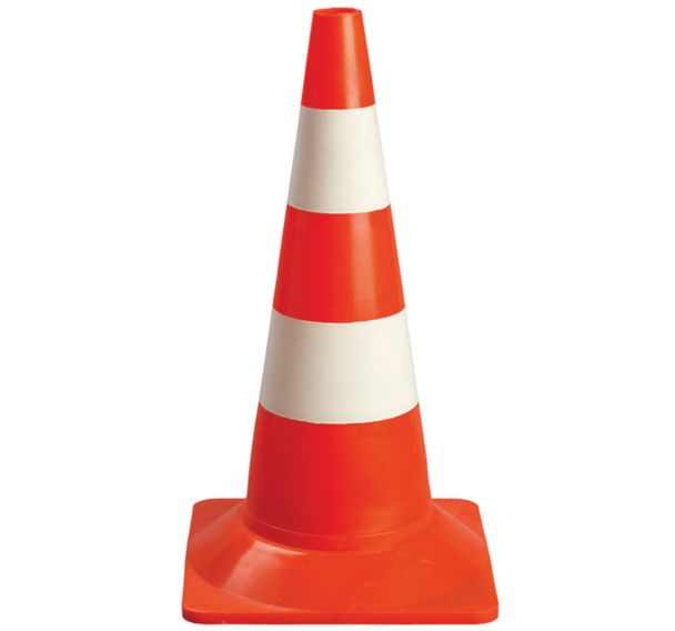 Lot de 10 Cône plastique de signalisation Hauteur 50 cm