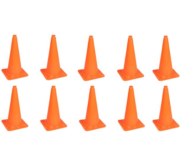 Lot de 10 Cône sans bande rétroréfléchissante 50 cm - Lot de 10