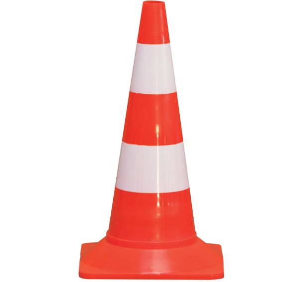 Lot de 10 Cones plastique fluo - 0,6kg - 50cm