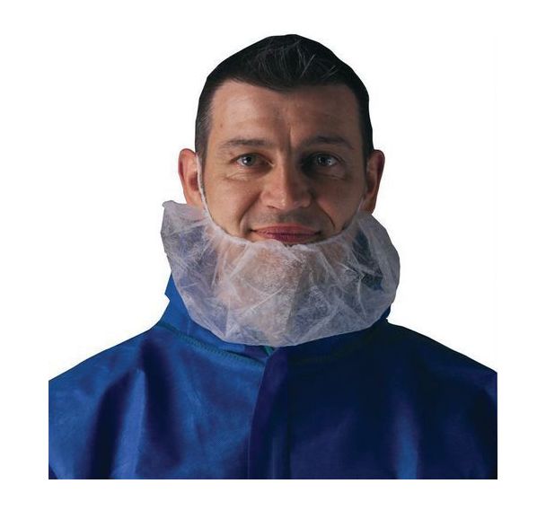 Lot de 10 Couvre-barbe blanc double élastique