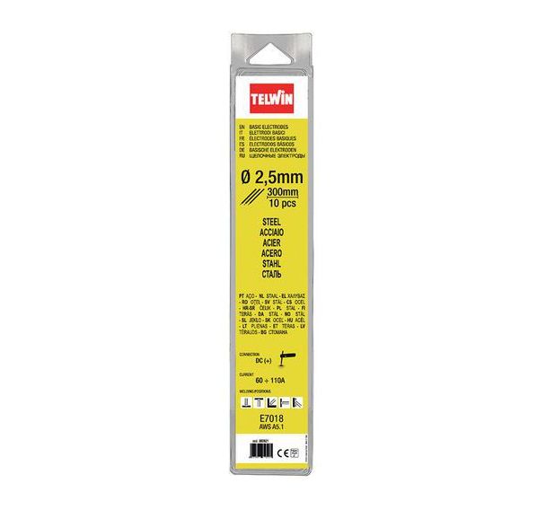 Lot de 10 Électrodes basiques de diam. 2,5 mm pour soudage de l'acier