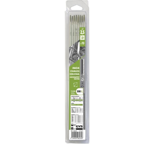 Lot de 10 Electrodes en inox 308L de diamètre 2 brochable