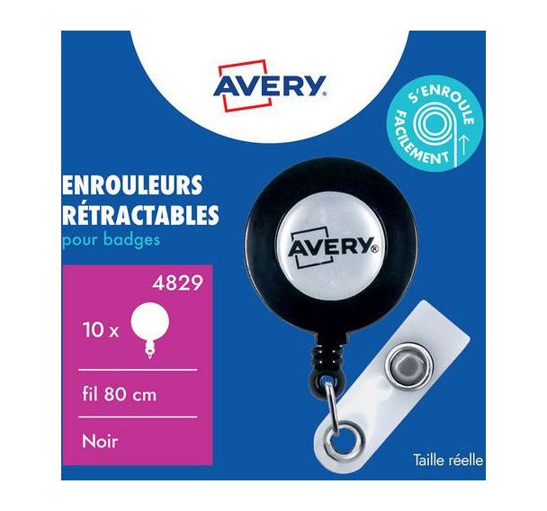 Lot de 10 Enrouleur pour badge - 80 cm