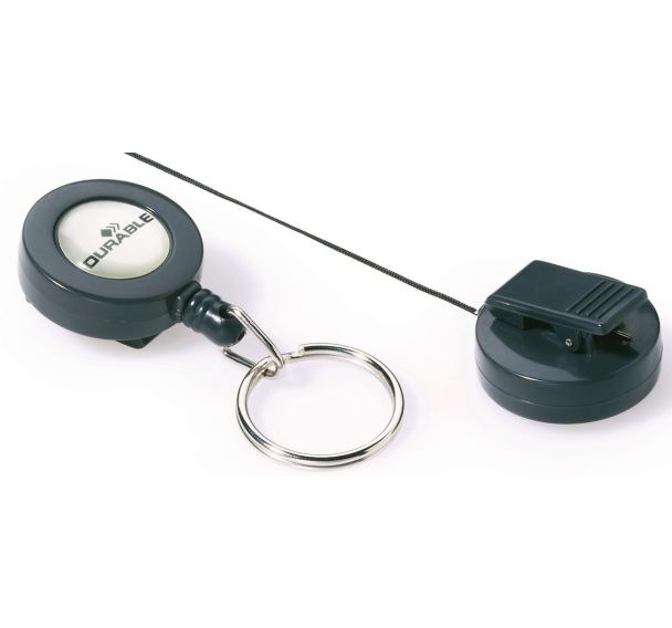 Lot de 10 Enrouleur pour badge avec anneau métaliique