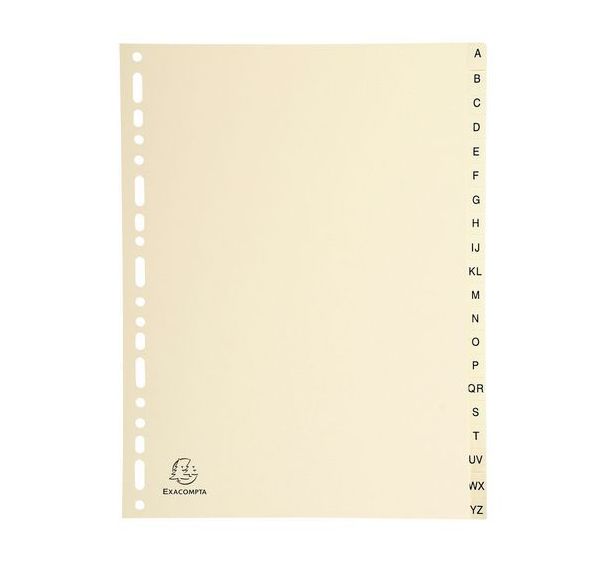 Lot de 10 Intercalaires carte peau 155g 20 positions de a à z A4