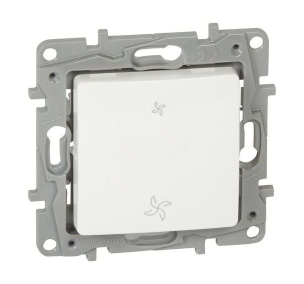 Lot de 10 Interrupteur niloé VMC 2 positions lent-rapide blanc à vis