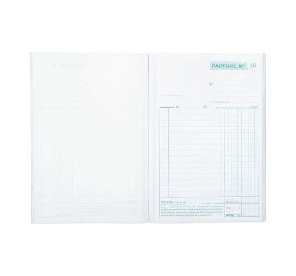 Lot de 10 Manifold factures avec tva 21x14,8cm 50 feuillets tripli