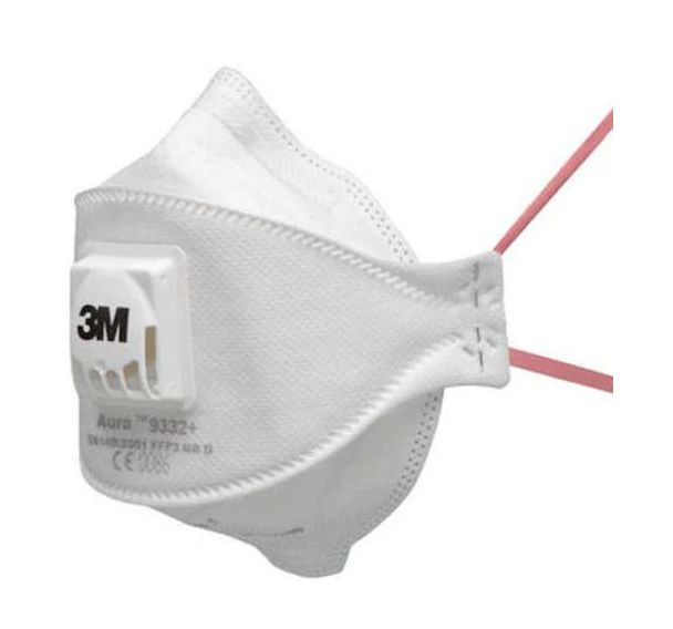 Lot de 10 Masque antipoussières 3M Aura FFP3 avec soupape série 9332