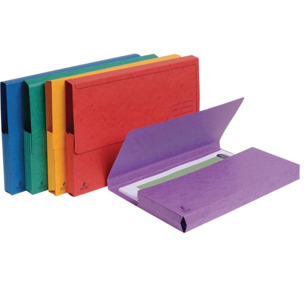 Lot de 10 Paquet de 5 chemises poche carte lustrée 265g/m2 24,5x32,5cm