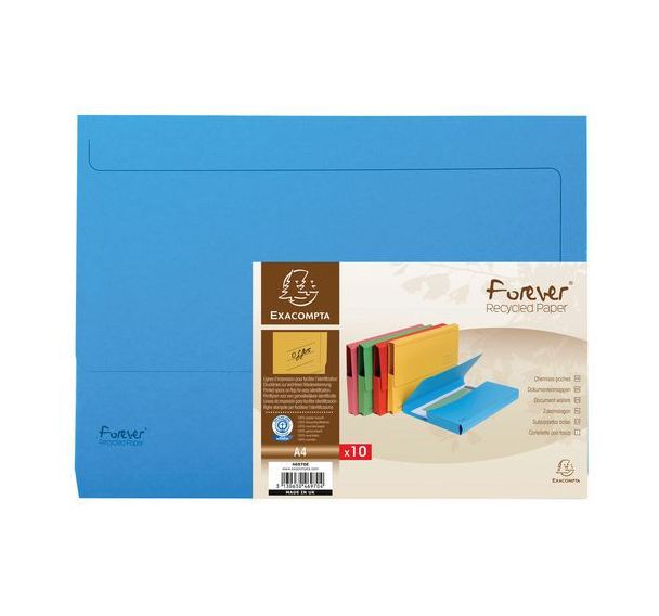 Lot de 10 Paquet de 5 chemises poche coloris vifs forever® 24,5x32,5cm