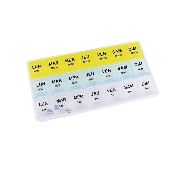 Lot de 10 Pilulier hebdomadaire matin / midi / soir