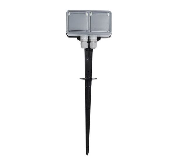 Lot de 10 Piquet de jardin étanche à doubles prises 2P+T