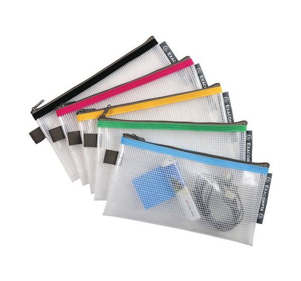 Lot de 10 Pochette à fermeture éclair en plastique souple col. assort.