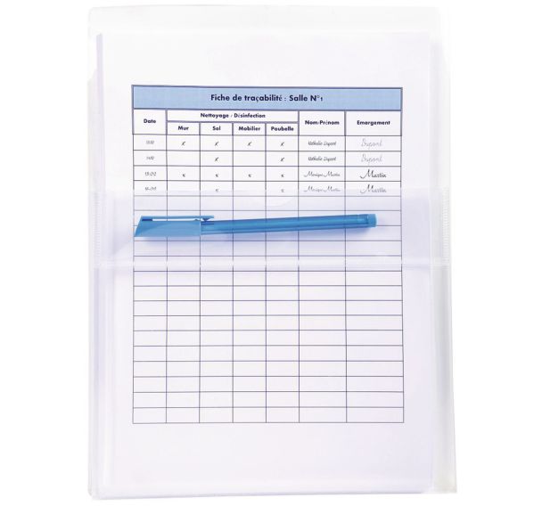 Lot de 10 Pochettes adhésives à soufflet - PP Haute Qualité 20/100e - A4