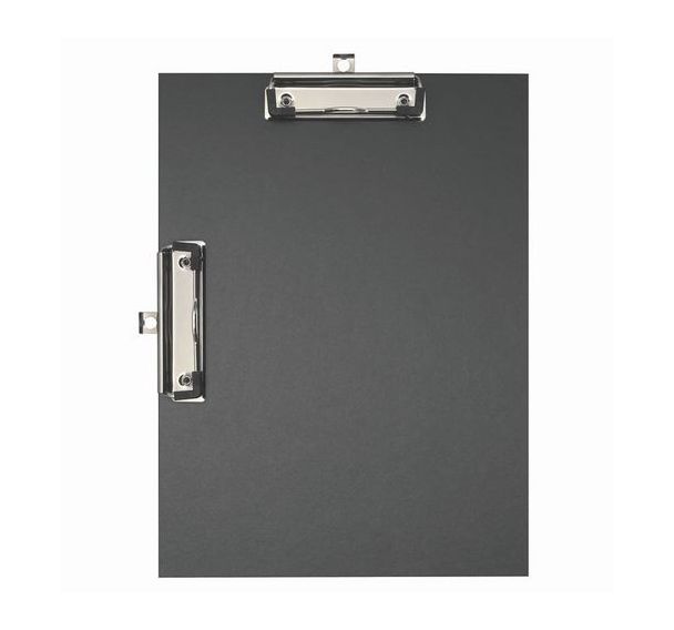 Lot de 10 Porte-bloc double clip papier enduit - Format pour A4-Noir