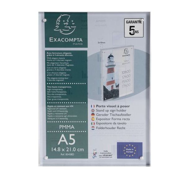 Lot de 10 Porte-visuel avec fermeture magnétique A5