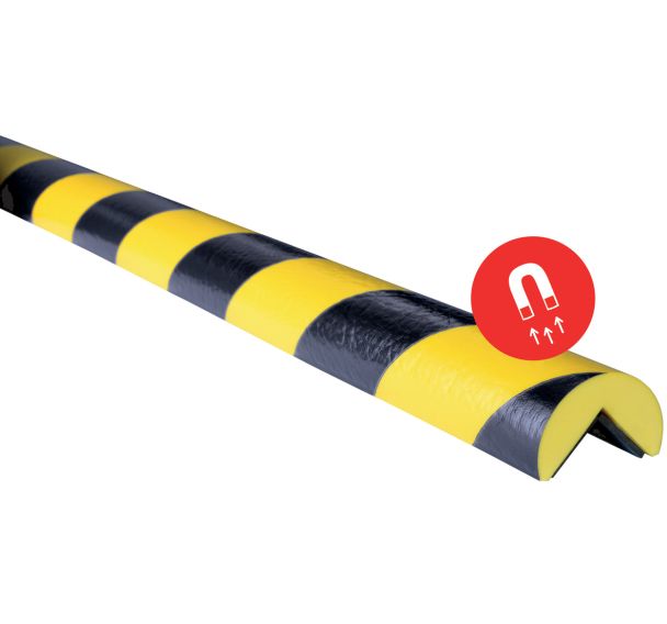 Lot de 10 Profilés Flexibles magnétiques Noir / Jaune. Type A 10x1 m