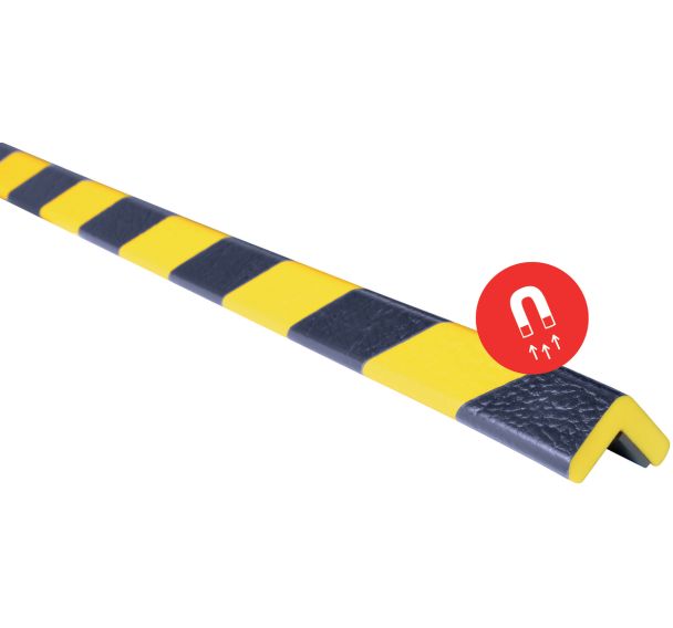 Lot de 10 Profilés Flexibles magnétiques Noir / Jaune. Type E 10x1 m