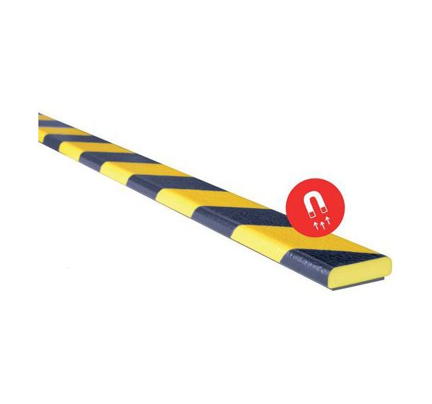 Lot de 10 Profilés Flexibles magnétiques Noir / Jaune. Type F 10x1 m