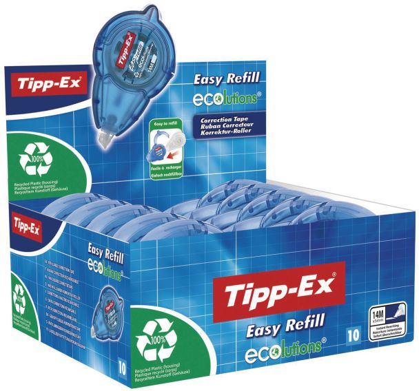 Lot de 10 Roller de correction rechargeable Easy Refill - Tipp-Ex